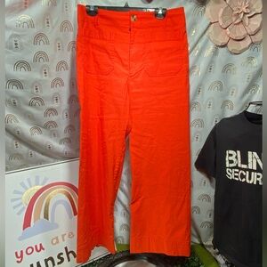 Maeve by Anthropologie Bright Orange Flare Pants